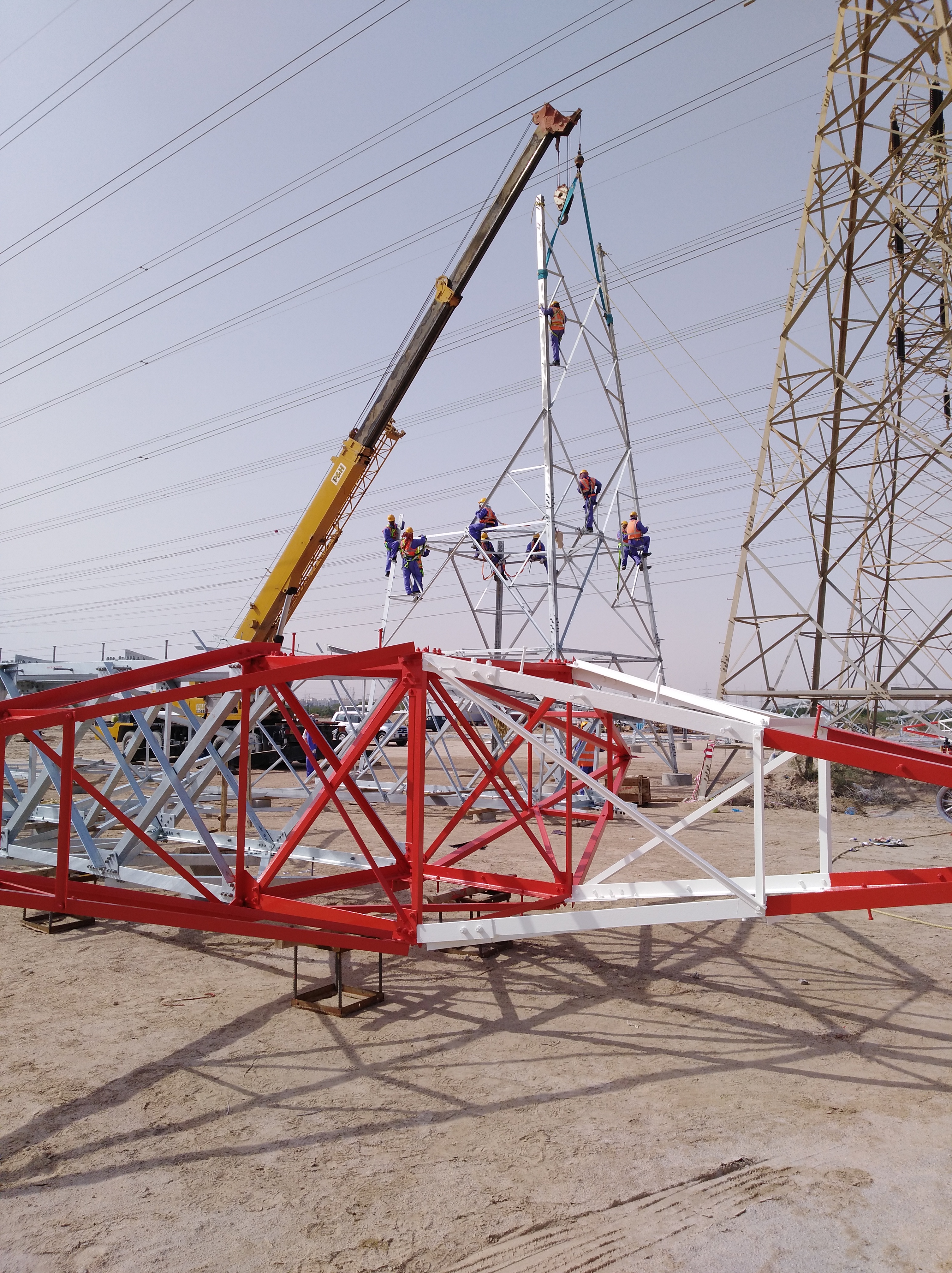 Tower Ground Assembly & Tower Painting work, Kuwait - for 400 KV Overhead Lines, KUWAIT.